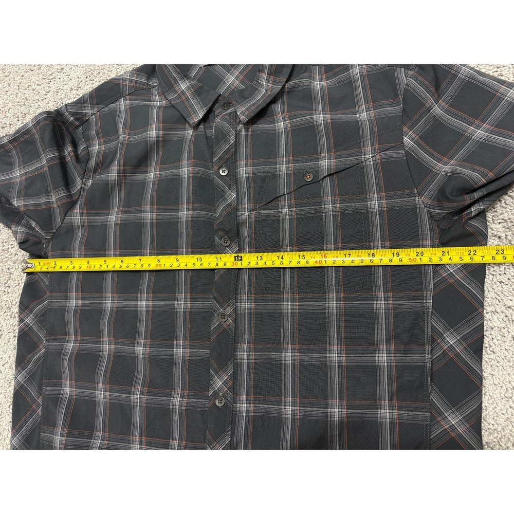 ICBREAKER Merino Shirt Short Sleeve Button Up Wool Gray Plaid Outdoor Men Large - Picture 13 of 16